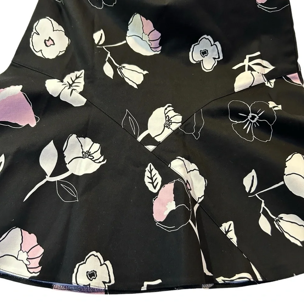 Vintage Pepita La Bambola A-Line Hip Hugger Stretch Floral Print Skirt NWT